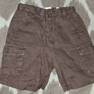 Linen Koala Baby 12 Months Boutique  Dusty Brown Baby Cargo Shorts